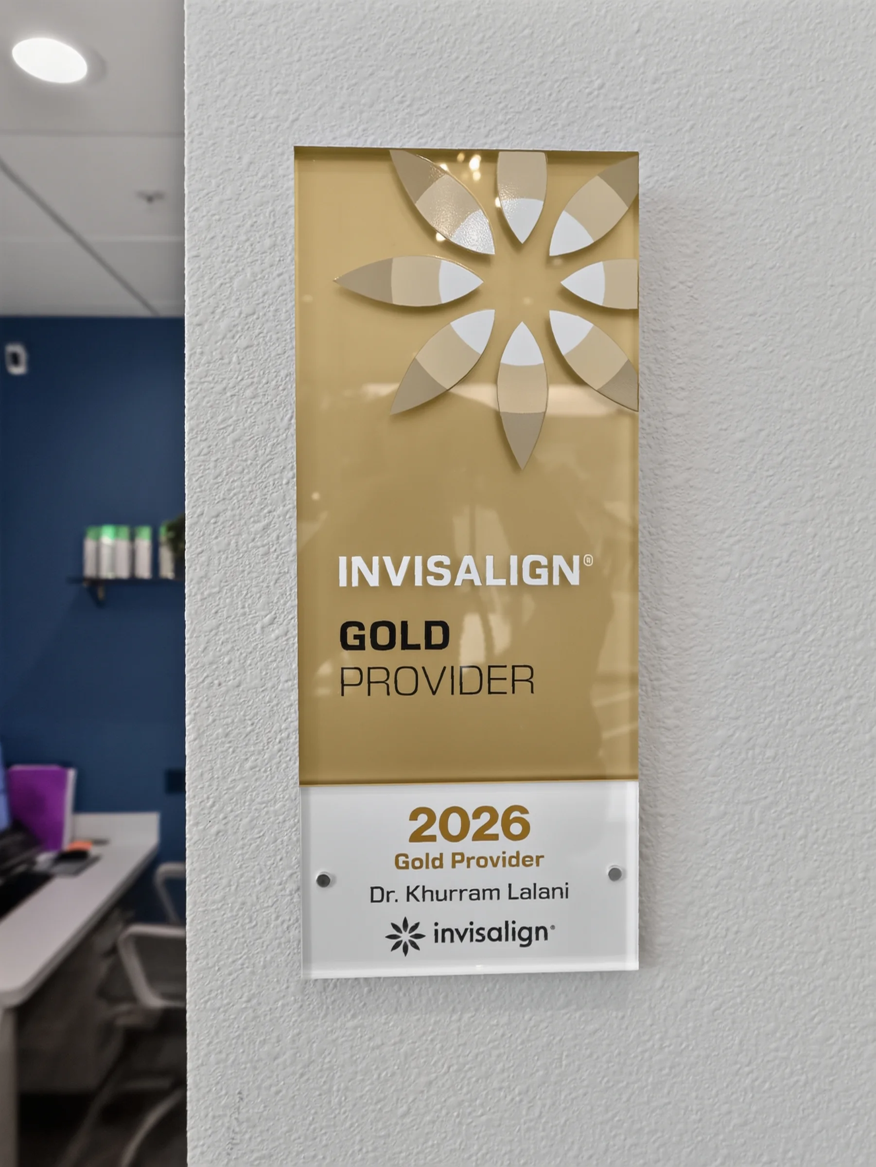 Invisalign Gold Provider award displayed at Fresh 32 Family Dentistry